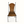 Wicker chair with dark iron frame, arched back and woven seat