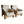 Pair of oak armchairs with light sheepskin upholstery and rounded wooden arms