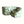Loveseat sofa with leaf-pattern upholstery, rounded back and arm detail with pillows