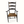 Rush armchair with black frame, wavy back slats, and woven brown seat cushion