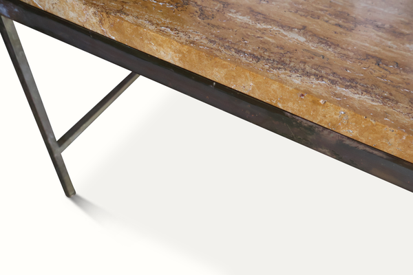 Brass & Stone Coffee Table by Paul McCobb