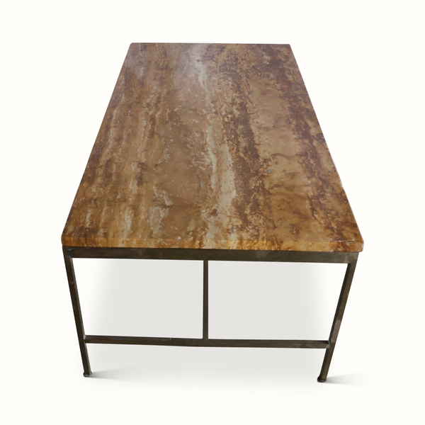 Brass & Stone Coffee Table by Paul McCobb