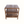 Tiered table with flat top and two open tiers, distressed dark wood grain