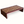 Rectangular coffee table with striped wood slat sides and light wood mosaic top