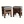Pair of inlaid Moorish stools, front angle: striped tops with decorative metal trim