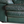 Dark green leather sofa arm and seat cushion with contrast stitching