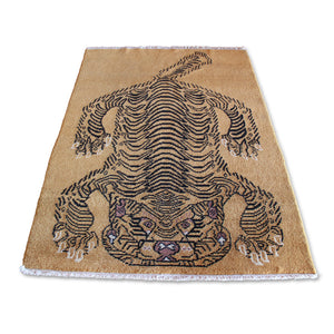 Vintage Tibetan Wool Tiger Rug