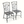 Set of two dark metal side chairs with faux-bois branch back and slatted seats