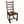 Oak ladderback chair with woven beige seat cushion and brown wood frame.