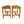 Two wooden stools with woven rush seats and open rectangular base frames