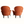 Napoleon III armchairs, terracotta fabric with rounded backs and button tufting
