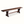 Dark brown wooden bench with rectangular tabletop and carved pedestal legs