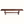 Dark brown wooden bench with straight backless seat and two central supports
