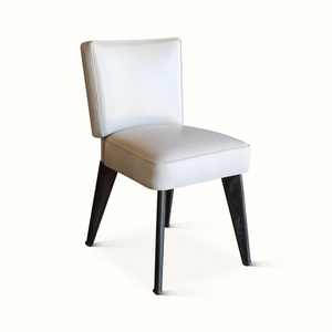 French Modernist Steel and Leather Chair by Maison Dominique