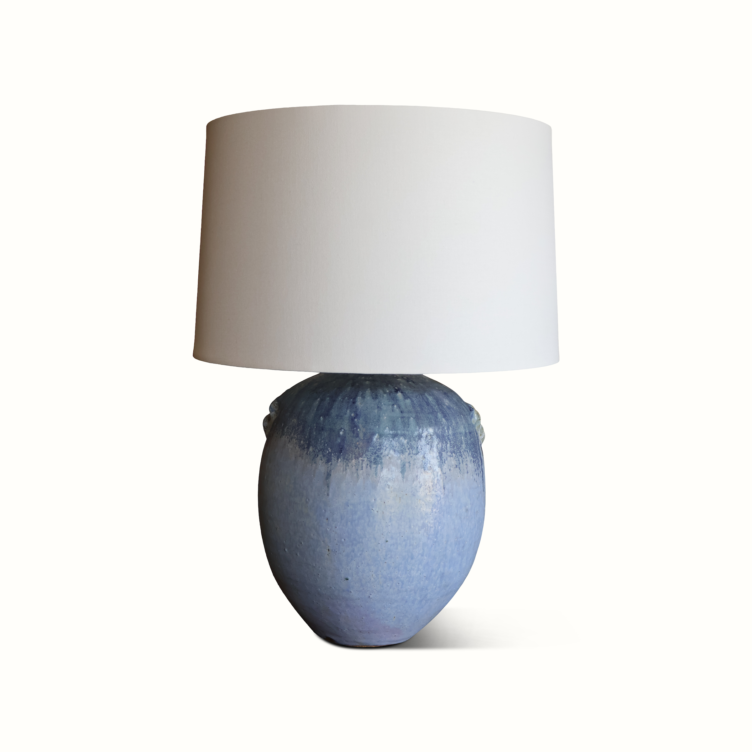 Blue Glazed Ceramic Studio Pottery Lamp