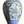 Blue and white floral ceramic vase lamp with green leaves, dark base, brass stem