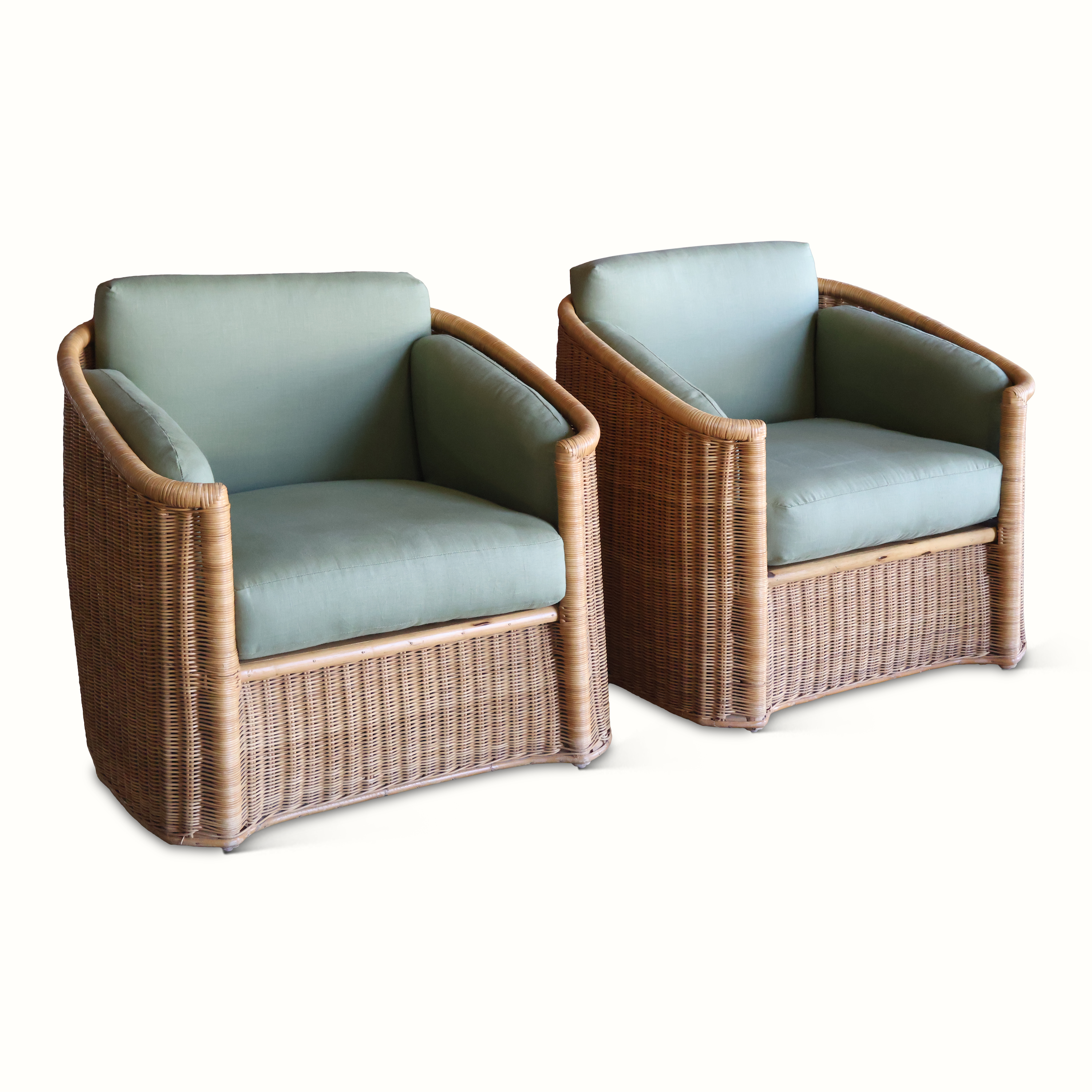 Pair of 1970s Italian Wicker Chairs