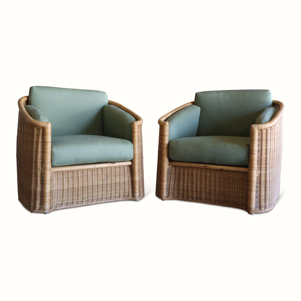 Pair of 1970s Italian Wicker Chairs