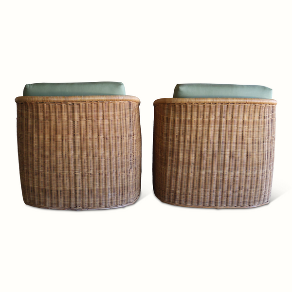Pair of 1970s Italian Wicker Chairs
