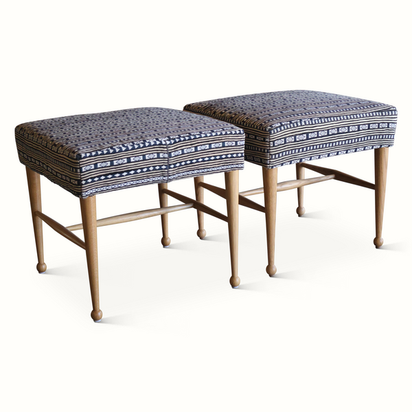 Pair of Madison Stools in a Vintage Moroccan Wool Fabric