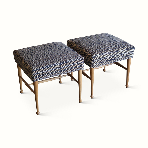 Pair of Madison Stools in a Vintage Moroccan Wool Fabric