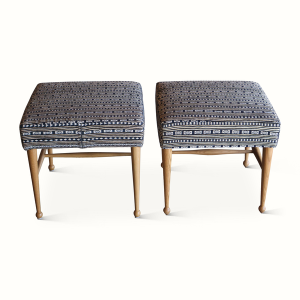 Pair of Madison Stools in a Vintage Moroccan Wool Fabric