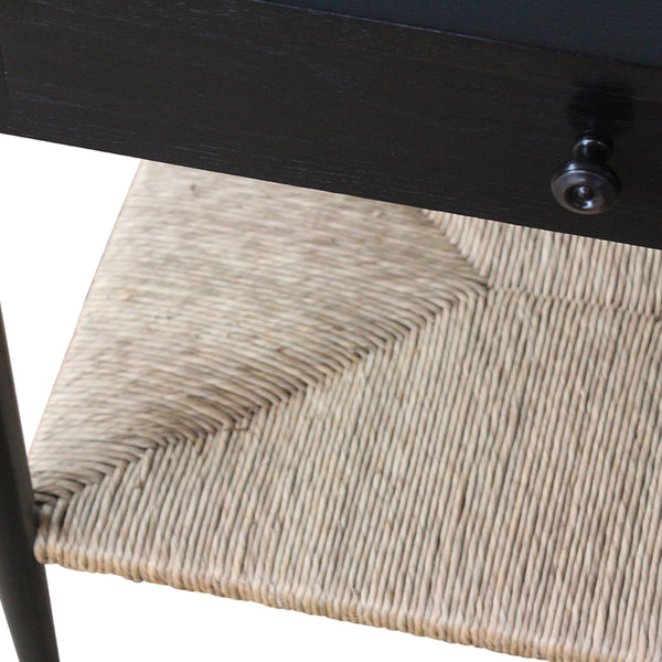 Holden Small End Table in Ebonized/Natural Rush