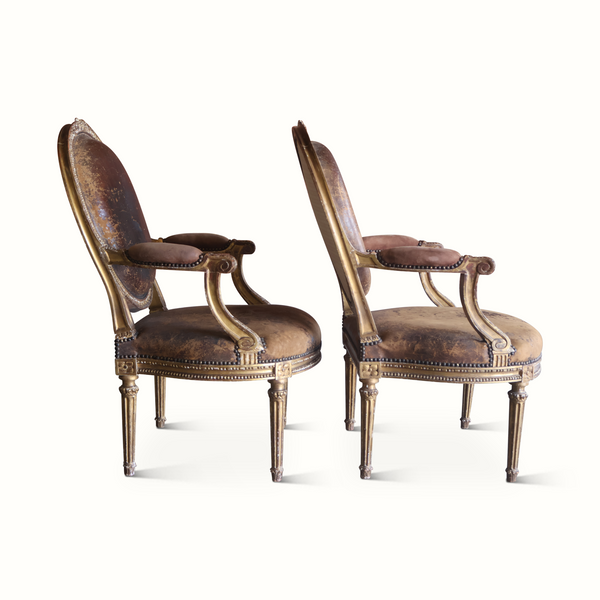 Pair of 18th-Century Giltwood Armchairs