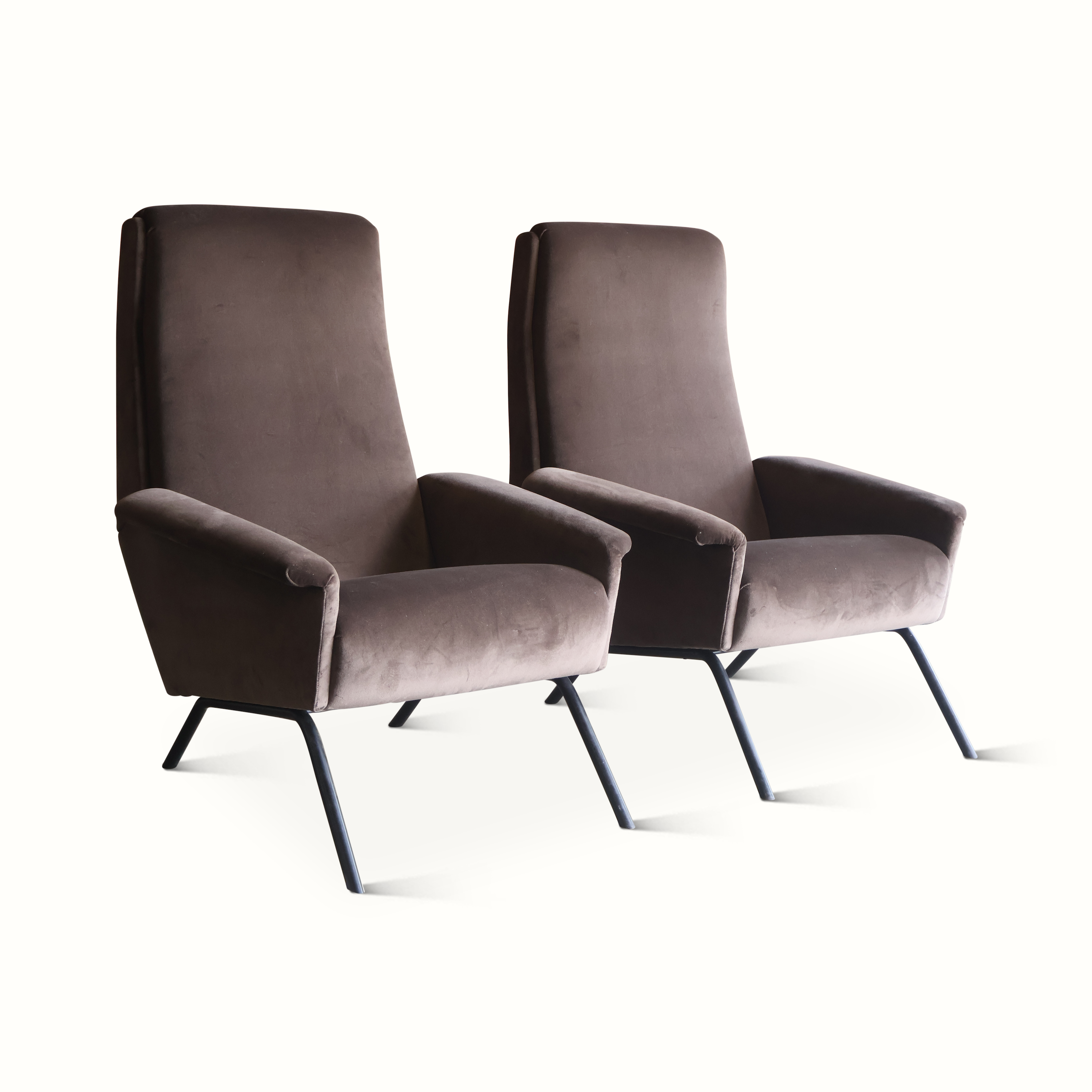 Pair of Velvet Italian Armchairs