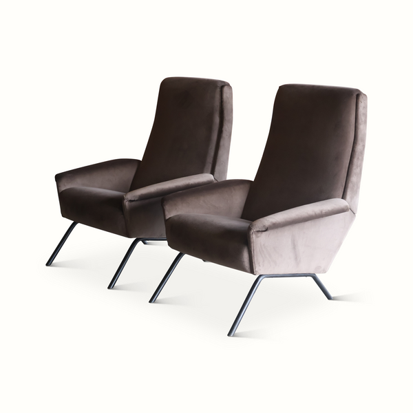 Pair of Velvet Italian Armchairs