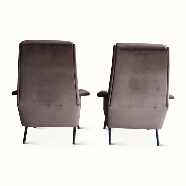 Pair of Velvet Italian Armchairs