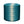 Round indoor pouf with teal ikat fabric and light stripe pattern