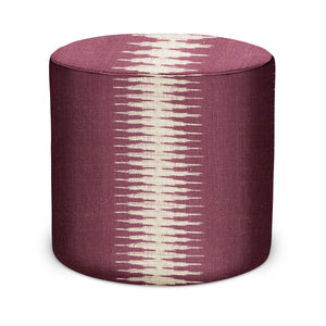 Indoor Pouf in Peter Dunham Textiles Ikat in Pasha