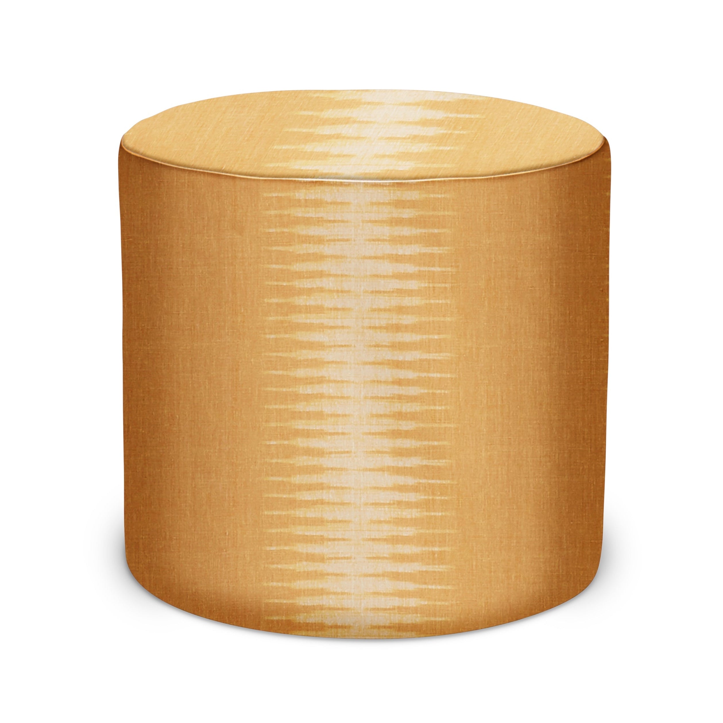 Indoor Pouf in Peter Dunham Textiles Ikat in Aurum