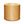 Round indoor pouf ottoman in golden tan fabric with light ikat stripe pattern top