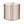 Indoor pouf in beige fabric with pink-blue vertical stripe and floral trim