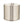 Indoor pouf ottoman with cream fabric and charcoal vertical stripe with medallion trim