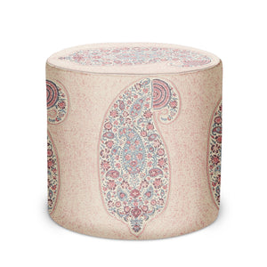 Indoor Pouf in Peter Dunham Textiles Isfahan in Raspberry