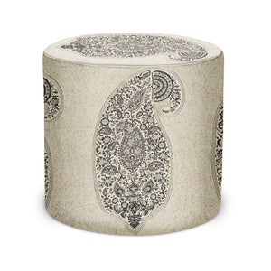 Indoor Pouf in Peter Dunham Textiles Isfahan in Charcoal
