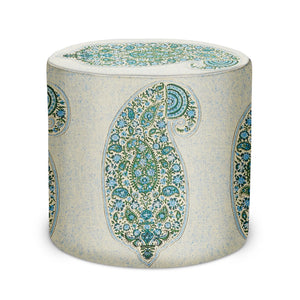 Indoor Pouf in Peter Dunham Textiles Isfahan in Blue/Green