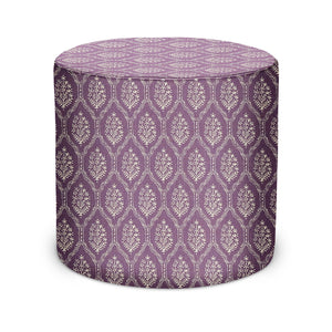 Indoor Pouf in Peter Dunham Textiles Jaali in Amethyst