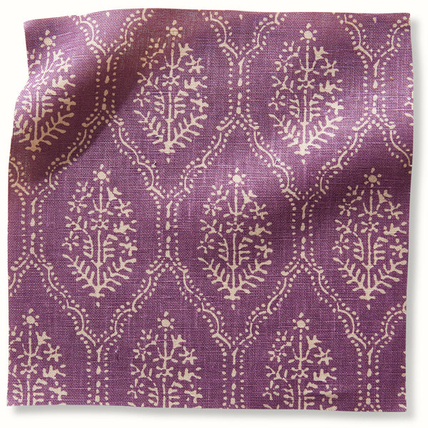 Peter Dunham jaali pillow cover in amethyst with repeating dotted floral medallions