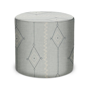 Indoor Pouf in Peter Dunham Textiles Khyber in Blue