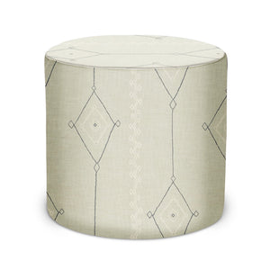 Indoor Pouf in Peter Dunham Textiles Khyber in Ocean