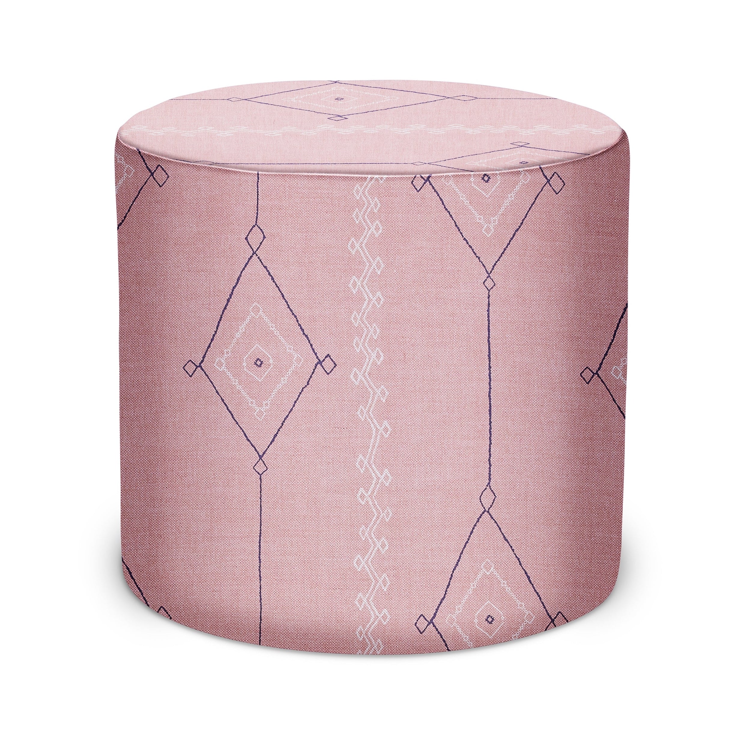 Indoor Pouf in Peter Dunham Textiles Khyber in Pink