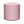 Round indoor pouf, pink upholstered fabric with navy geometric diamond pattern