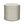 Round indoor pouf with cream base and repeating small geometric pattern, low profile