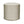 Cylindrical fabric pouf with geometric square pattern in ash and natural tones