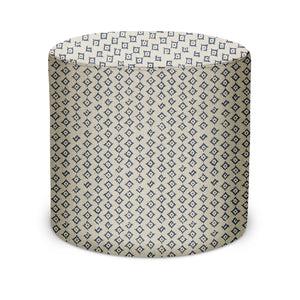Indoor Pouf in Peter Dunham Textiles Kumbh in Indigo/Natural