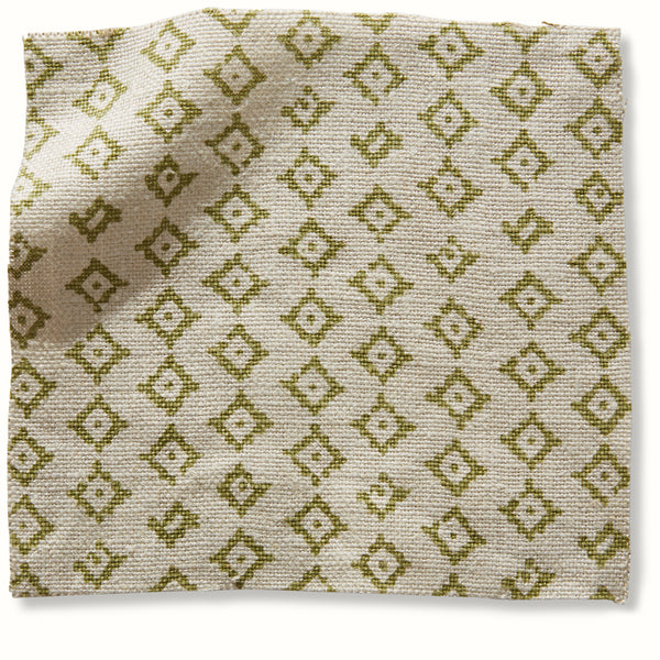 Celadon and natural geometric patterned pillow cover fabric